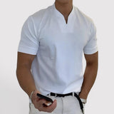 ALESON 通気性抜群のキーネックTシャツ