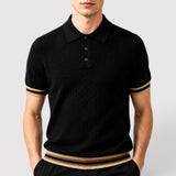 JEROEN ワッフルニットのポロシャツ