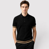 JEROEN ワッフルニットのポロシャツ