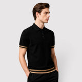 JEROEN ワッフルニットのポロシャツ
