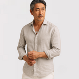 OLIVIER 着心地の良い長袖リネンシャツ
