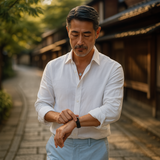 OLIVIER 着心地の良い長袖リネンシャツ