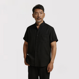 TIMOU 通気性のあるリネン混紡シャツ