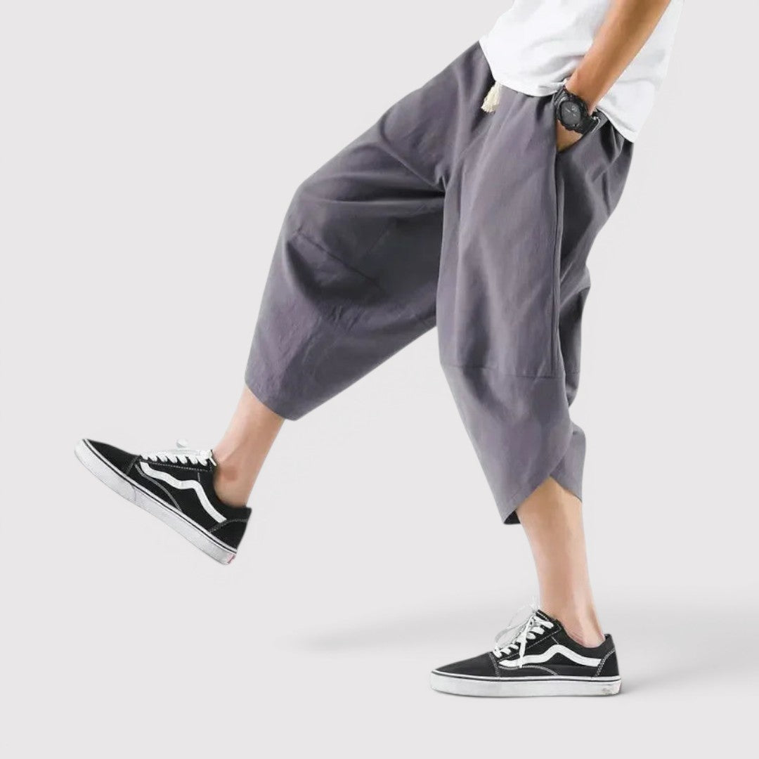 BODE 通気性の良いワイドクロップドパンツ